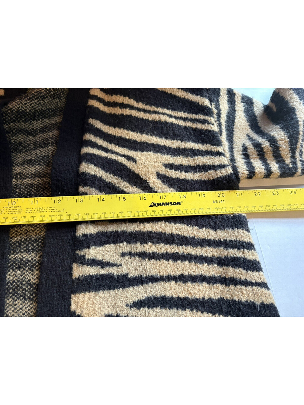 Intro Tiger Animal Print Open Front Cardigan Sweater With Pockets M Black Brown - Picture 7 of 10